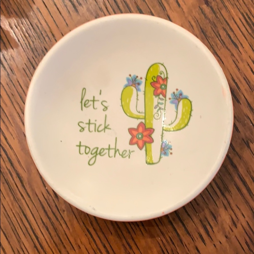 Karma “Let’s Stick Together” Cactus Trinket Bowl
